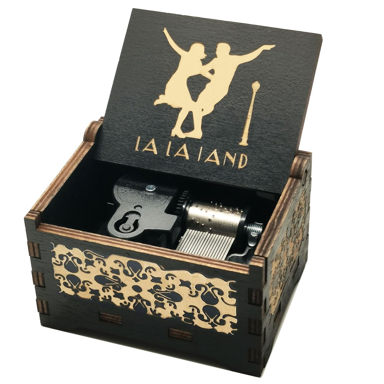 Micteney La La Land Music Box,La La Land Merchandise Wooden Carved